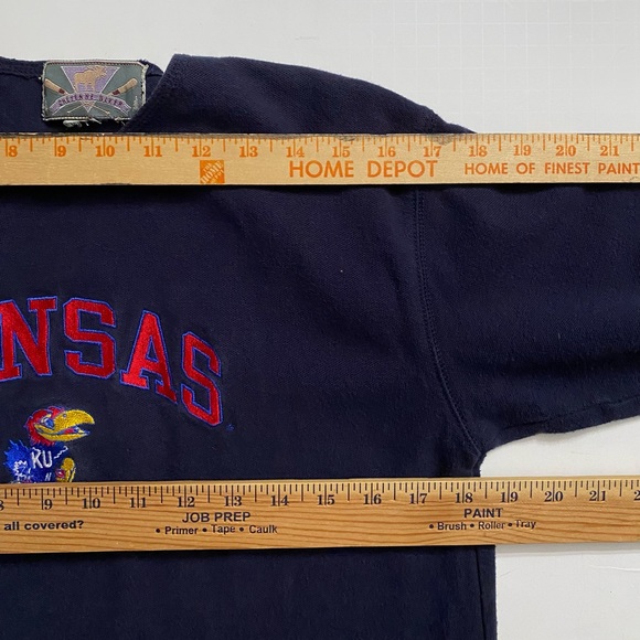 Cheyenne River KANSAS JAYHAWKS NAVY BLUE ARCH MASCOT T SHIRT - Picture 5 of 7